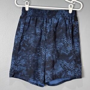 DSG Womens Blue Black Animal Print Athletic Running Shorts Size Medium